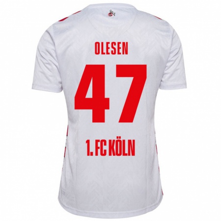 Kandiny Kinder Mathias Olesen #47 Weiß Rot Heimtrikot Trikot 2024/25 T-Shirt