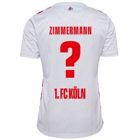 Kandiny Kinder Nick Zimmermann #0 Weiß Rot Heimtrikot Trikot 2024/25 T-Shirt