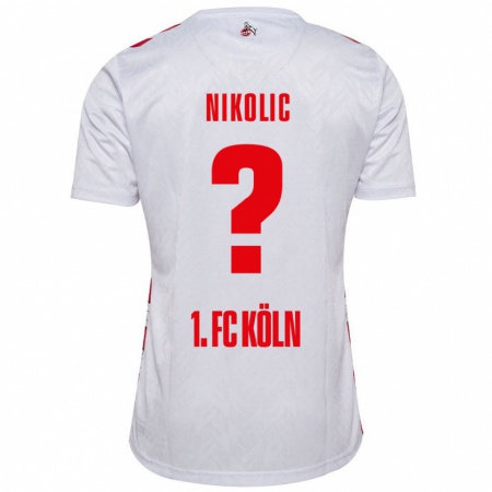 Kandiny Kinder Milan Nikolic #0 Weiß Rot Heimtrikot Trikot 2024/25 T-Shirt