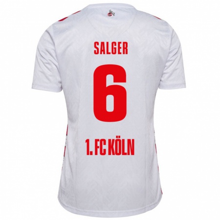 Kandiny Kinder Stephan Salger #6 Weiß Rot Heimtrikot Trikot 2024/25 T-Shirt