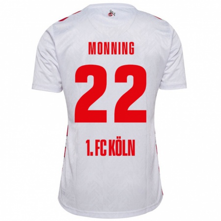 Kandiny Kinder Marlon Monning #22 Weiß Rot Heimtrikot Trikot 2024/25 T-Shirt