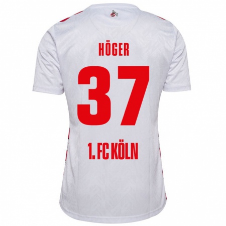 Kandiny Kinder Marco Höger #37 Weiß Rot Heimtrikot Trikot 2024/25 T-Shirt