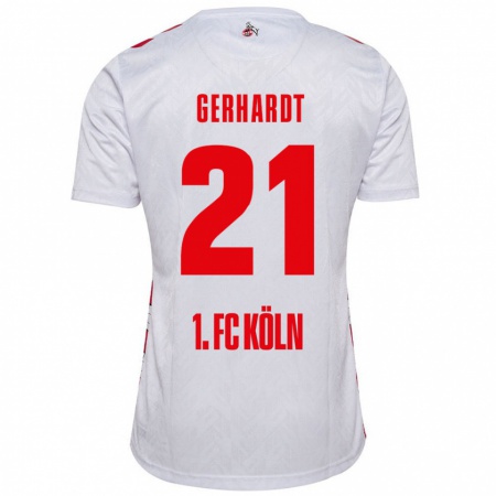 Kandiny Kinder Anna Gerhardt #21 Weiß Rot Heimtrikot Trikot 2024/25 T-Shirt