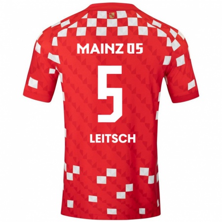 Kandiny Kinder Maxim Leitsch #5 Weiß Rot Heimtrikot Trikot 2024/25 T-Shirt