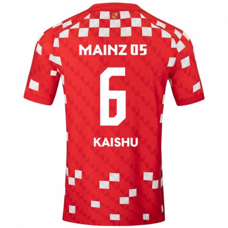 Kandiny Kinder Kaishu Sano #6 Weiß Rot Heimtrikot Trikot 2024/25 T-Shirt