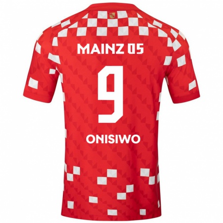 Kandiny Kinder Karim Onisiwo #9 Weiß Rot Heimtrikot Trikot 2024/25 T-Shirt