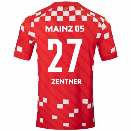 Kandiny Kinder Robin Zentner #27 Weiß Rot Heimtrikot Trikot 2024/25 T-Shirt