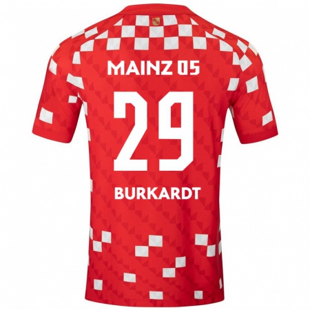 Kandiny Kinder Jonathan Burkardt #29 Weiß Rot Heimtrikot Trikot 2024/25 T-Shirt