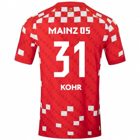 Kandiny Kinder Dominik Kohr #31 Weiß Rot Heimtrikot Trikot 2024/25 T-Shirt