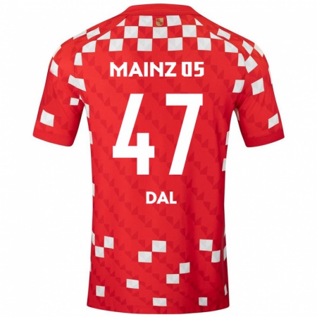 Kandiny Kinder Maxim Dal #47 Weiß Rot Heimtrikot Trikot 2024/25 T-Shirt