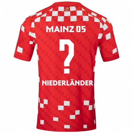 Kandiny Kinder Lennart Niederländer #0 Weiß Rot Heimtrikot Trikot 2024/25 T-Shirt