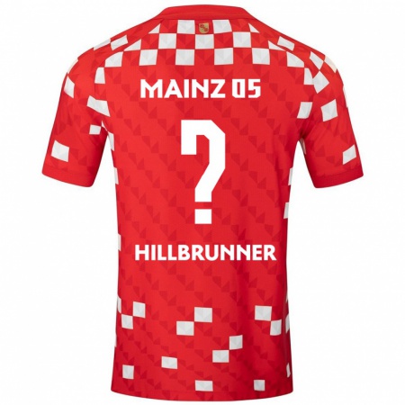 Kandiny Kinder Fynn Hillbrunner #0 Weiß Rot Heimtrikot Trikot 2024/25 T-Shirt