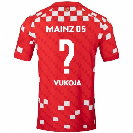 Kandiny Kinder Luka Vukoja #0 Weiß Rot Heimtrikot Trikot 2024/25 T-Shirt