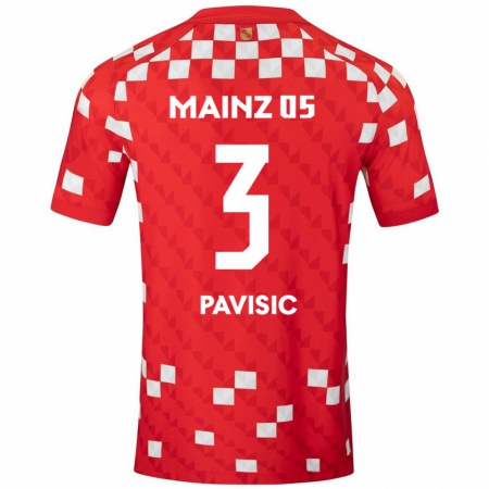 Kandiny Kinder Stjepan Pavisic #3 Weiß Rot Heimtrikot Trikot 2024/25 T-Shirt