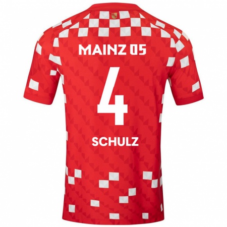 Kandiny Kinder Philipp Schulz #4 Weiß Rot Heimtrikot Trikot 2024/25 T-Shirt