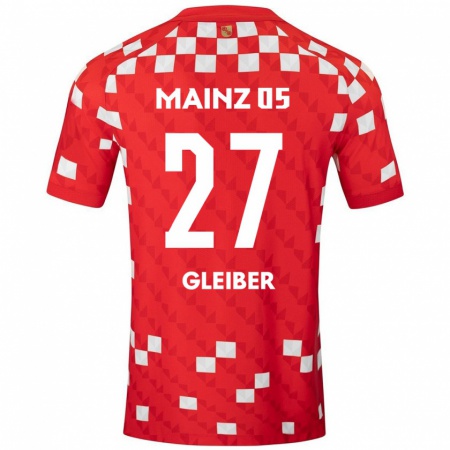 Kandiny Kinder Daniel Gleiber #27 Weiß Rot Heimtrikot Trikot 2024/25 T-Shirt