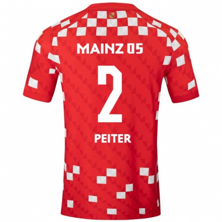 Kandiny Kinder Chiara Peiter #2 Weiß Rot Heimtrikot Trikot 2024/25 T-Shirt