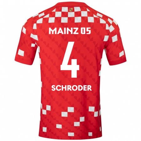 Kandiny Kinder Lara Schröder #4 Weiß Rot Heimtrikot Trikot 2024/25 T-Shirt