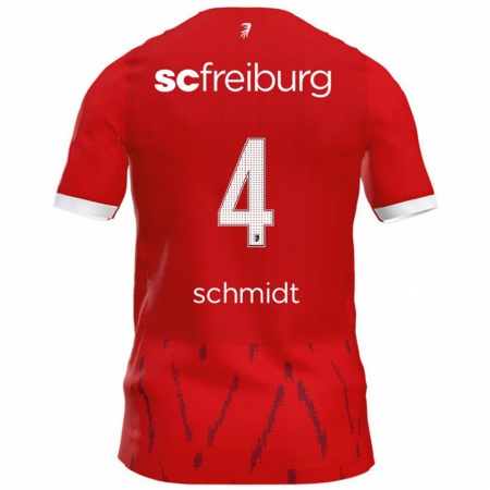 Kandiny Kinder Kenneth Schmidt #4 Rot Heimtrikot Trikot 2024/25 T-Shirt