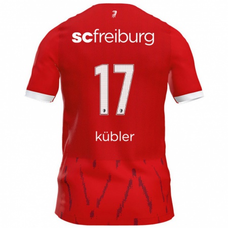 Kandiny Kinder Lukas Kübler #17 Rot Heimtrikot Trikot 2024/25 T-Shirt