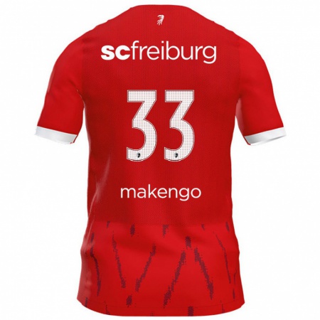 Kandiny Kinder Jordy Makengo #33 Rot Heimtrikot Trikot 2024/25 T-Shirt