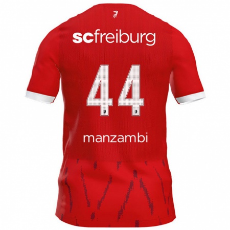 Kandiny Kinder Johan Manzambi #44 Rot Heimtrikot Trikot 2024/25 T-Shirt