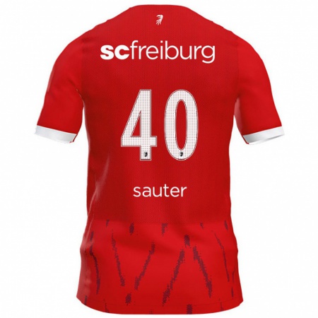 Kandiny Kinder Niklas Sauter #40 Rot Heimtrikot Trikot 2024/25 T-Shirt