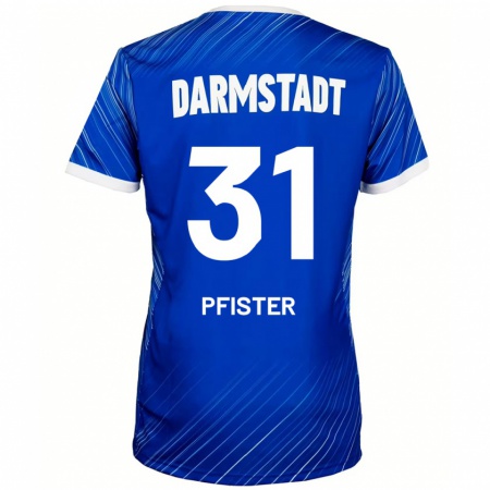 Kandiny Kinder Max Pfister #31 Blau Weiß Heimtrikot Trikot 2024/25 T-Shirt