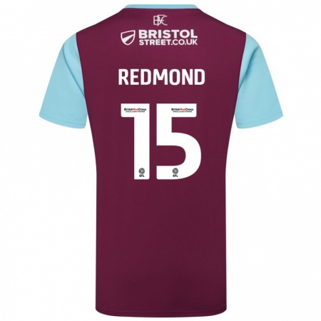 Kandiny Kinder Nathan Redmond #15 Burgunderrot Himmelblau Heimtrikot Trikot 2024/25 T-Shirt