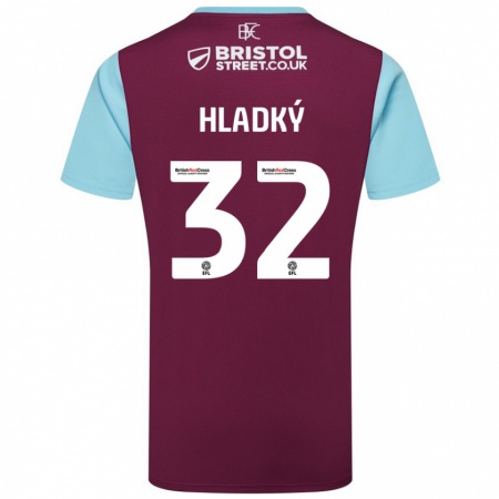 Kandiny Kinder Vaclav Hladky #32 Burgunderrot Himmelblau Heimtrikot Trikot 2024/25 T-Shirt