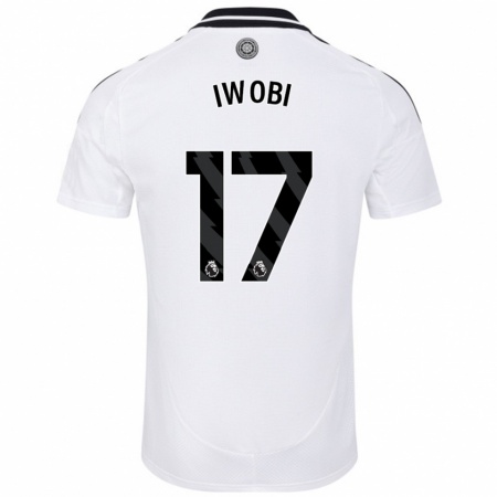 Kandiny Kinder Alex Iwobi #17 Weiß Heimtrikot Trikot 2024/25 T-Shirt