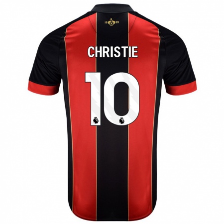 Kandiny Kinder Ryan Christie #10 Rot Schwarz Heimtrikot Trikot 2024/25 T-Shirt