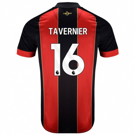 Kandiny Kinder Marcus Tavernier #16 Rot Schwarz Heimtrikot Trikot 2024/25 T-Shirt