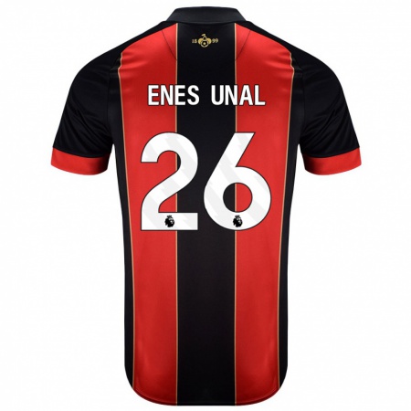 Kandiny Kinder Enes Ünal #26 Rot Schwarz Heimtrikot Trikot 2024/25 T-Shirt