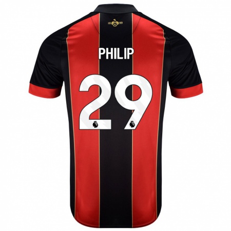 Kandiny Kinder Philip Billing #29 Rot Schwarz Heimtrikot Trikot 2024/25 T-Shirt