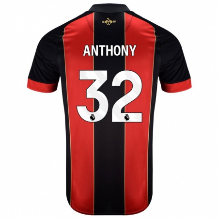 Kandiny Kinder Jaidon Anthony #32 Rot Schwarz Heimtrikot Trikot 2024/25 T-Shirt