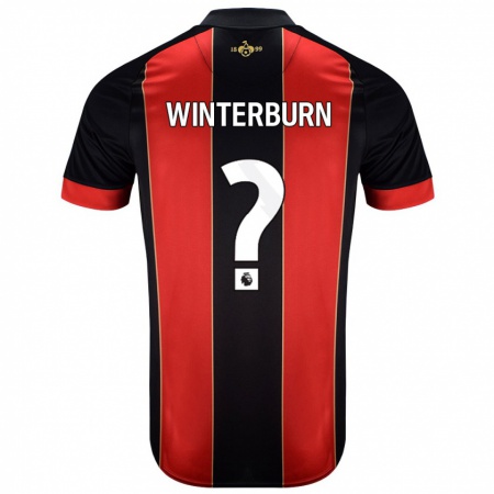 Kandiny Kinder Ben Winterburn #0 Rot Schwarz Heimtrikot Trikot 2024/25 T-Shirt