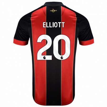 Kandiny Kinder Kaitlyn Elliott #20 Rot Schwarz Heimtrikot Trikot 2024/25 T-Shirt