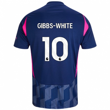 Kandiny Kinder Morgan Gibbs-White #10 Königsblau Rosa Auswärtstrikot Trikot 2024/25 T-Shirt