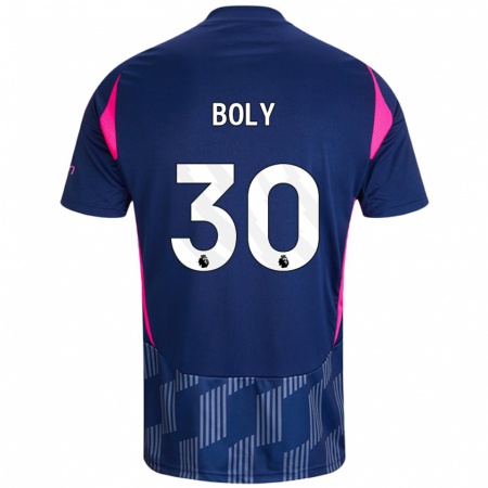 Kandiny Kinder Willy Boly #30 Königsblau Rosa Auswärtstrikot Trikot 2024/25 T-Shirt