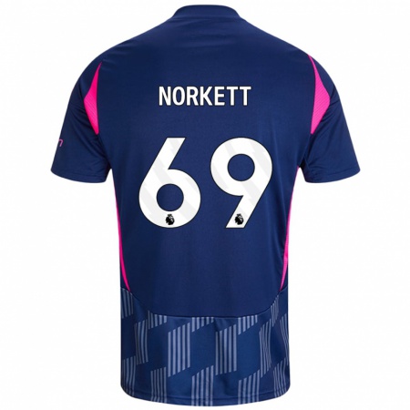 Kandiny Kinder Manni Norkett #69 Königsblau Rosa Auswärtstrikot Trikot 2024/25 T-Shirt