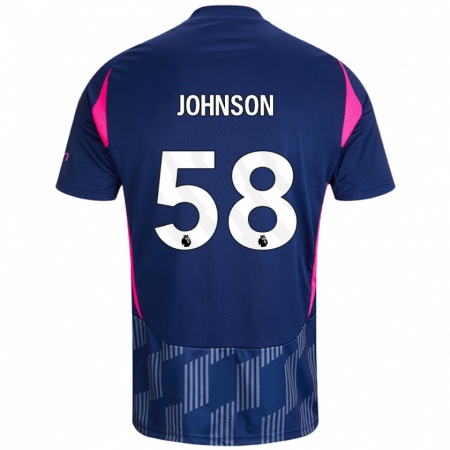 Kandiny Kinder Pharrell Johnson #58 Königsblau Rosa Auswärtstrikot Trikot 2024/25 T-Shirt