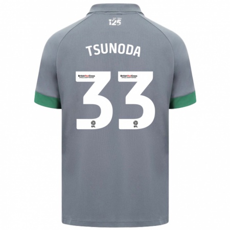 Kandiny Kinder Ryotaro Tsunoda #33 Dunkelgrau Auswärtstrikot Trikot 2024/25 T-Shirt