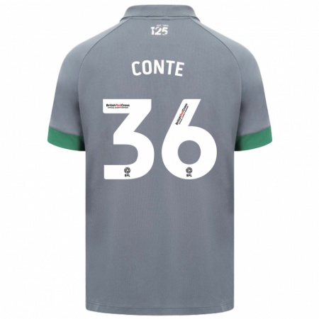 Kandiny Kinder Raheem Conte #36 Dunkelgrau Auswärtstrikot Trikot 2024/25 T-Shirt