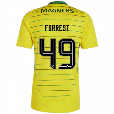 Kandiny Kinder James Forrest #49 Gelb Auswärtstrikot Trikot 2024/25 T-Shirt