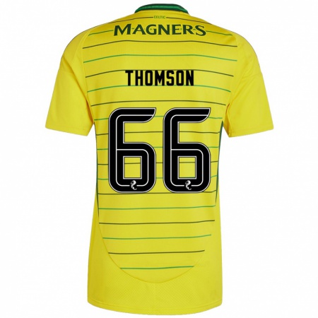 Kandiny Kinder Corey Thomson #66 Gelb Auswärtstrikot Trikot 2024/25 T-Shirt