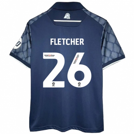 Kandiny Kinder Steven Fletcher #26 Schwarz Auswärtstrikot Trikot 2024/25 T-Shirt