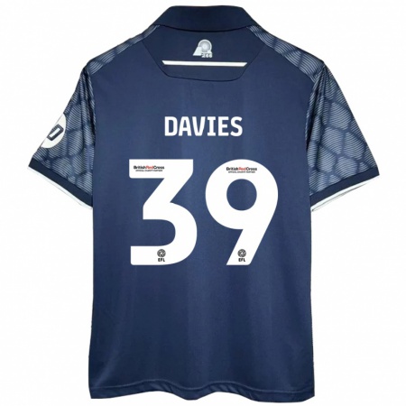 Kandiny Kinder Daniel Davies #39 Schwarz Auswärtstrikot Trikot 2024/25 T-Shirt