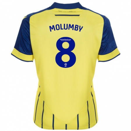 Kandiny Kinder Jayson Molumby #8 Gelb Blau Auswärtstrikot Trikot 2024/25 T-Shirt