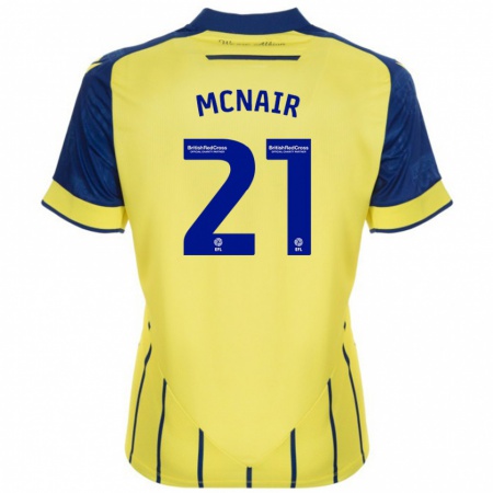 Kandiny Kinder Paddy Mcnair #21 Gelb Blau Auswärtstrikot Trikot 2024/25 T-Shirt